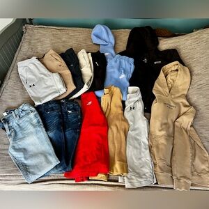 Abercrombie Kids Hoodie and Jeans Set - Blue, Black, Red, Tan